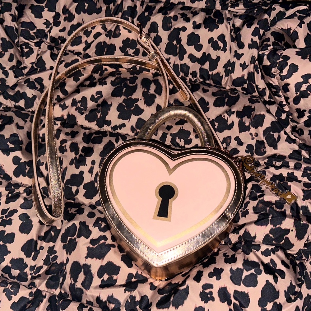 Betsey Johnson Rose Gold Heart-Shaped Locket Purse